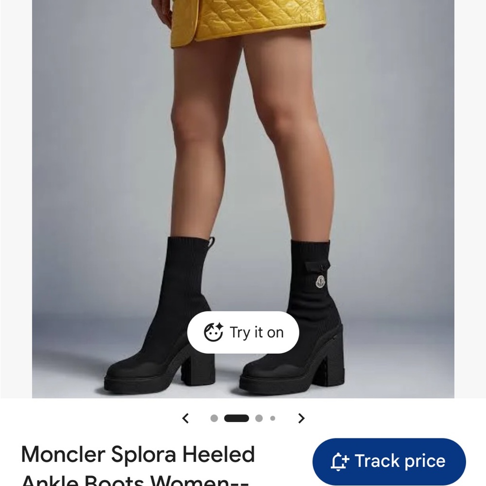 Moncler Black splits pocket boots size 39 Authentic - Picture 10 of 10